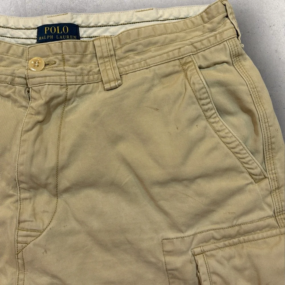 Polo Ralph Lauren Cargo Shorts Distressed Paint Marks Men's 34 Classic Chino